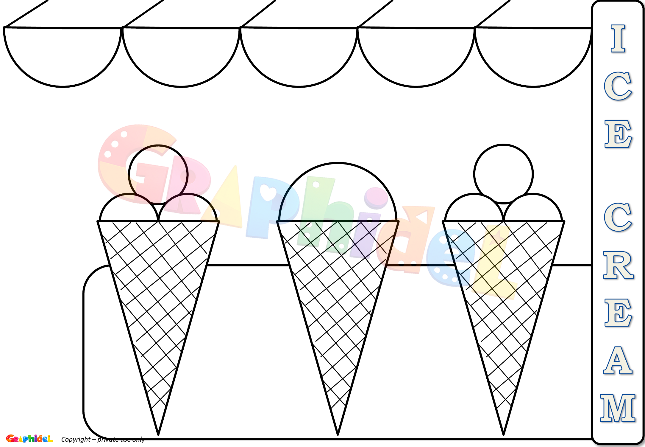 Watermarked preview of the Ice Cream blank template